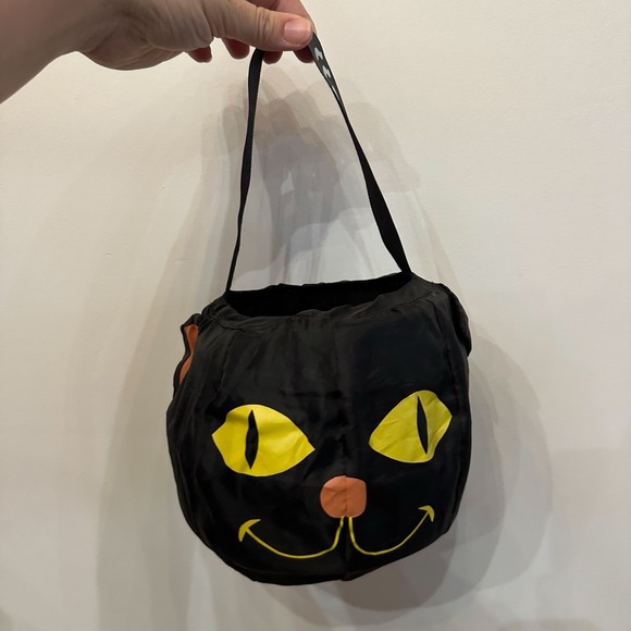 Gemmy Other - Vintage 2006 Gemmy Collapsible Halloween Candy Bucket Pail Bag Black Cat Kitty